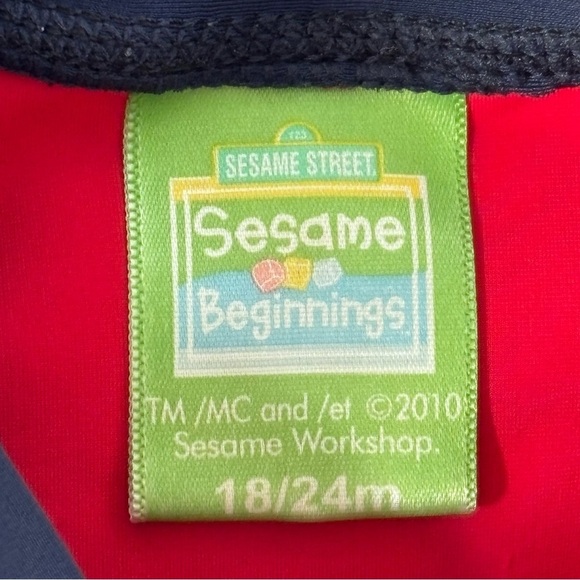⭒ 18-24M Sesame Beginnings Elmo Swim Shirt Red Navy Blue Swimwear Boat ⭒ - Picture 4 of 11